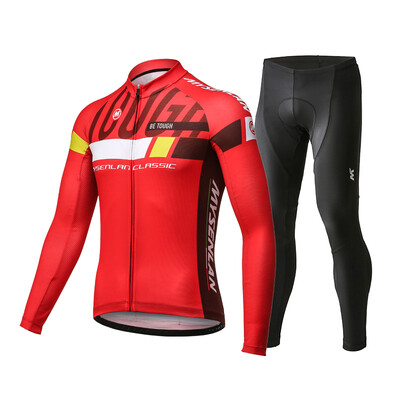 

Meissenlan MYSENLAN mens cycling suit summer long-sleeved Jersey suit mens bicycle mountain bike road car spring&autumn clothes riding equipment blush