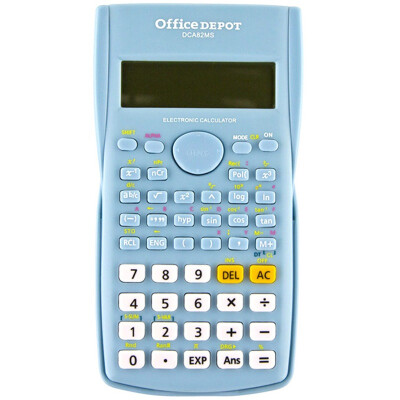 

Office Depot function type electronic calculator 10 + 2 bits 240 kinds of operation blue sliding protective cover design DCA82MS