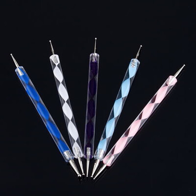 

5 PCS 2-way Marbleizing Nail Art Dotting Painting Pen