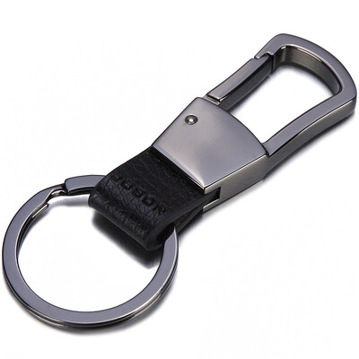 

Jingdong supermarket] JOBON Zhongbang key chain ring car key chain chain fiber leather waist hanging ZB-009B black