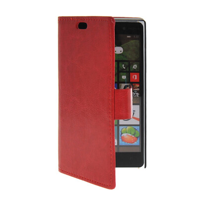 

MOONCASE Slim Leather Side Flip Wallet Card Slot Pouch Stand Shell Back ЧЕХОЛ ДЛЯ Nokia Lumia 830 Red