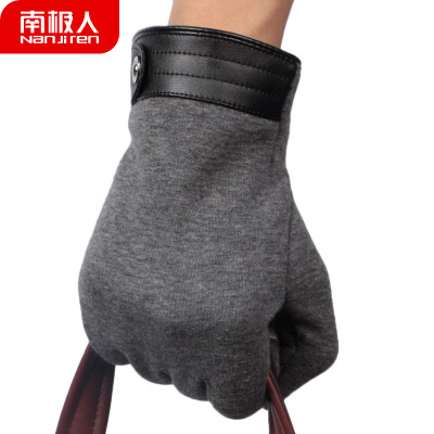 

Antarctic gloves mens winter warm plus velvet thin outdoor riding windproof full finger touch screen mens gloves NM-418 gray