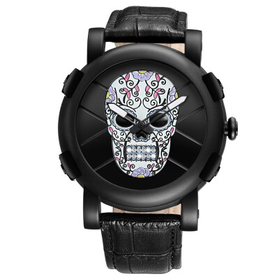 

Pirate Skeleton Skull Quartz Men Watches Luxury Waterproof Leather Men Sports Watch Relogio Masculino