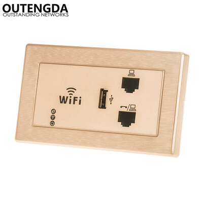

300Mbps 120118 IN-Wall Wireless AP for Hotel Domitory Office Rooms USB Charge Interface Access Point Socket WiFi Extender Router