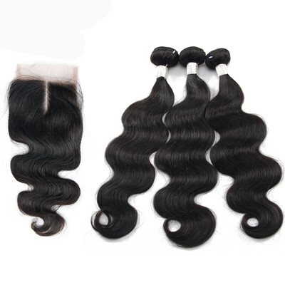 

Nami Hair 6A Brazilian Virgin Hair Weave Body Wave 3 Bundles With Lace Closure 100 Human Hair Extensions With Lace Closure