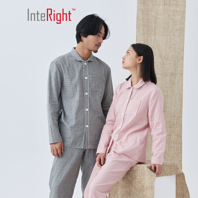 

INTERIGHT home service parent-child mens cotton double-layer yarn jacquard family portrait home service suit gray