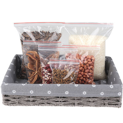 

Youjialiangpin Transparent red edge Ziplock bag sealed bag Food packaging bag Seal pocket PE bag 1217CM 300