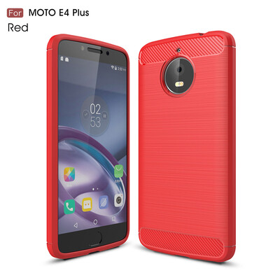 

Goowiiz Phone Case For Motorola Moto E4E4 Plus Internation Fashion Slim Carbon Fiber TPU Soft Silicone