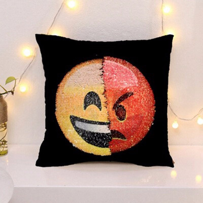 

Simplife Emoji Cushion Cover DIY Sequin Pillow Cases Home Decor Funny Change Emoji Pillow Covers Seat Cushion Covers Pillows