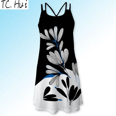 

2018 New summer dress Tank chiffon Dress Spaghetti Strap tank top Womens Fashion