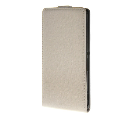 

MOONCASE High Quality Cross pattern Leather Vertical Flip Protector Cover Case for Sony Xperia Z4 White