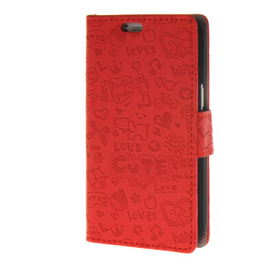 

MOONCASE Magic Girl lovely Flip Pouch Card Holster PU Leather Wallet Case Cover for Samsung Galaxy J1 Red