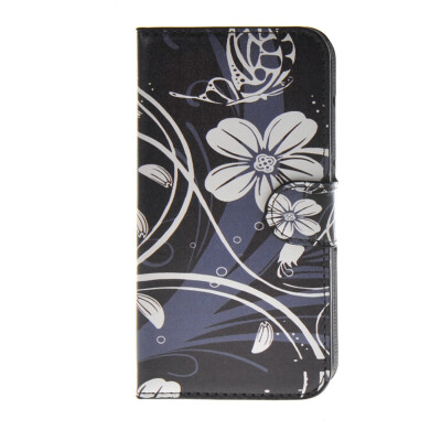 

MOONCASE Flower style Leather Side Flip Wallet Card Slot Stand Pouch ЧЕХОЛ ДЛЯ Samsung Galaxy S6 Edge