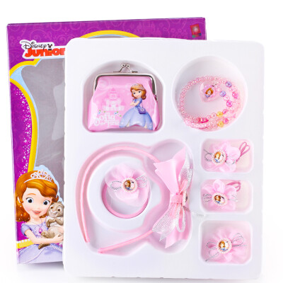 

Disney Disney Children's Hairpin Girl Necklace Set Princess Card Hairpin Little Girl Hairband Head Jewelry 1S007 Sophia Pink