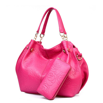 

Fashion Composite Bag women leather hanbbags rose flowers casual tote bag large capacity shoulder bag famous brands handbags