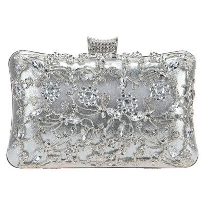 

Fawziya Crystal Flower Hollowed-out Metal For Women Purses And Handbags