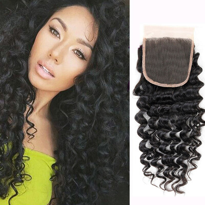 

Dream Like Unprocessed Human Hair Malaysian Deep Wave Virgin Hair 4 Bundles with Closure