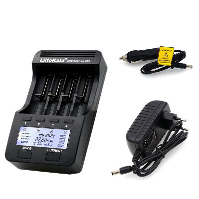 

Romacci LiitoKala Lii-500 4 Slots Smart Intelligent Battery Charger Kit with Car Charger US Adapter for 37V Li-ion 12V Ni-MH Cy