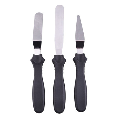 

UpperX 3 in 1 Stainless Steel Multi-function Cake Knife Cake Spatula Tool Black