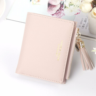 

Short wallet female fold simple Korean version thin style lovely zipper multi function student