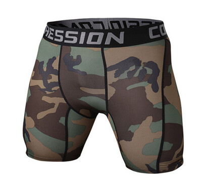 

male Tight training motion Bodybuilding shorts moisture absorption Perspiration Fast drying Run camouflage shorts Tight trousers