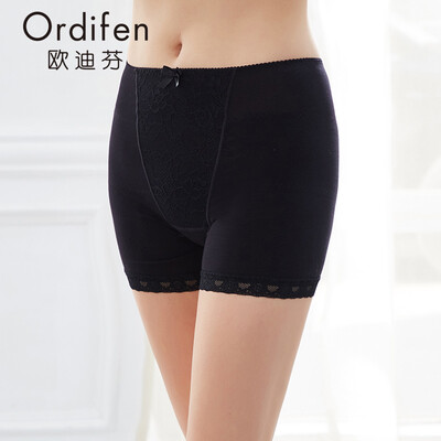 

Ou Difen ladies underwear 2018 spring&summer new belly abdomen waist pants lace leggings XL8101 black