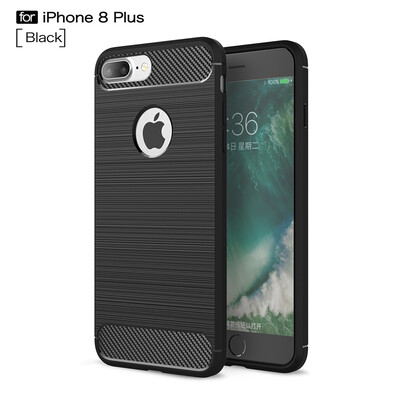 

Goowiiz Phone Case For Iphone 7 Plus8 Plus Fashion Slim Carbon Fiber TPU Soft Silicone Prevent falling