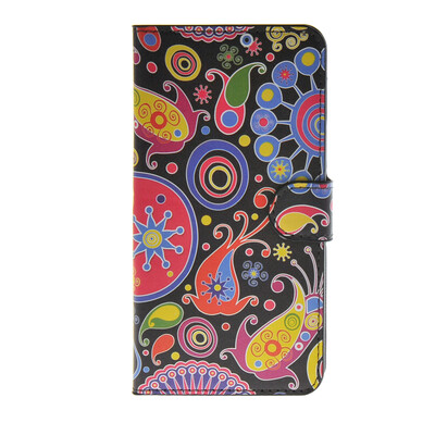 

MOONCASE Flower style Leather Side Flip Wallet Card Slot Stand Pouch ЧЕХОЛ ДЛЯ Samsung Galaxy E7