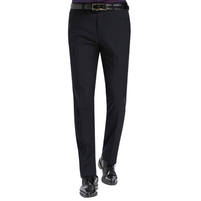 

Red Bean Hodo Men Business Dress Slim Straight Men Men Pure Color Pants Navy Blue 33
