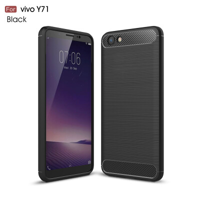 

Goowiiz Phone Case For Vivo Y71Y85V9 Fashion Slim Carbon Fiber TPU Soft Silicone Prevent falling