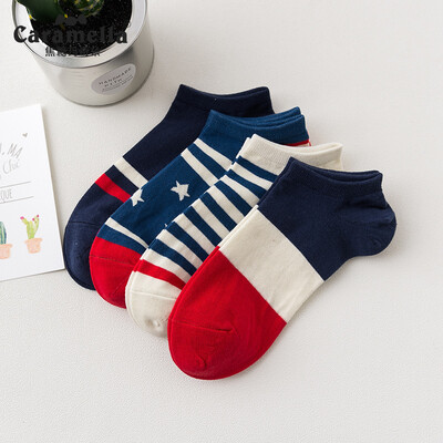 

Caramella socks mens boat socks casual sports cotton socks comfortable breathable shallow mouth socks 53454 maple leaf code