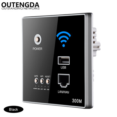 

300M New In-Wall AP Access Point Wireless WiFi router USB-charging Socket Wall Mount Wi-Fi AP Router with WPS Encryption
