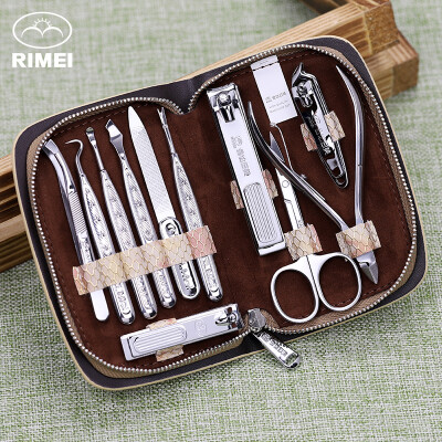 

Jinda Rimei nail clipper set nail scissors stainless steel pedicure knife nail clipper repair capacity nail combination 11 pieces LP77056