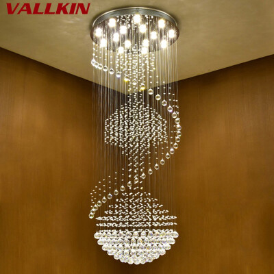 

Luxury Modern Chandelier Large Big Stair Long Spiral Crystal Chandeliers Lighting Fixture for Staircase Drop Pendant Lamp