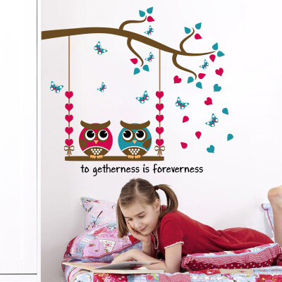 

Wall Stickers Home Decor Cartoon Owl Birds Branch Removable Kids Decor Mural Wall Stickers Decal