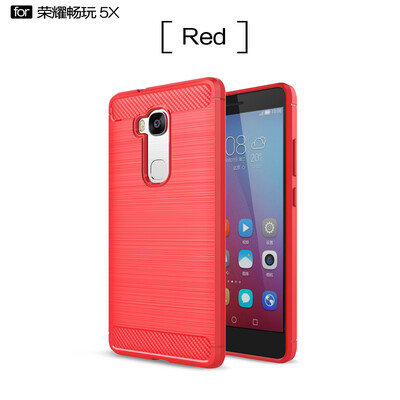 

Goowiiz Phone Case For Huawei Honor Play 5XGR5 Fashion Slim Carbon Fiber TPU Soft Silicone Prevent falling