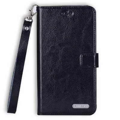 

Genuine Leather flip Case For iPhone 6 7 8 Plus X Oil wax Leather buckle Phone Cover lanyard desgin