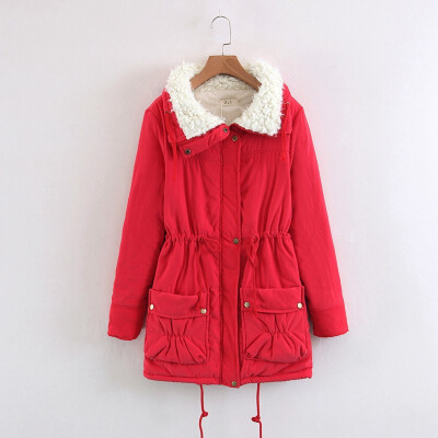 

2018 winter new womens large size long parkas cotton-padded coat