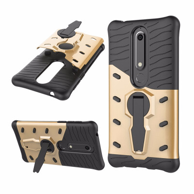 

Goowiiz Phone Case For Nokia 6 2018 Luxury Armor TPUPC Silicone Hard Bracket Prevent falling