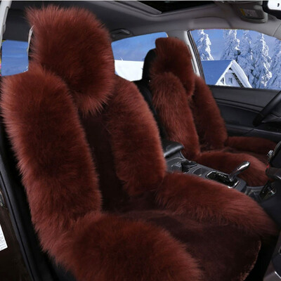 

100 Australian Pure Natural Wool Seat Cover12 Colors Winter Car Cushion5 Seats Whole Vehicle CoverFree Shipping For Russian