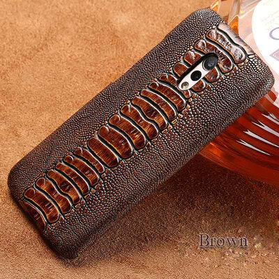 

Genuine Leather Phone Case For Vivo X Play 6 Case Ostrich Foot Texture Back Cover For X9 X9s X20 Plus Case