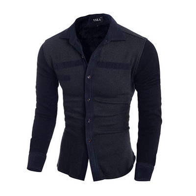 

Zogaa Men's Shirt Thick Add Wool Fashion Color