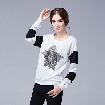 

Sweater round neck long-sleeved loose T-shirt printing students small shirt