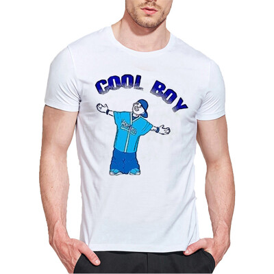 

Mens O Round Neck Casual Short Sleeves Fashion Cotton T-Shirts Cool Boy & His Picture Digital Print