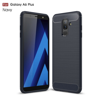 

Goowiiz Phone Case For Samsung Galaxy A6 2018A6 Plus 2018 Fashion Slim Carbon Fiber TPU Soft Silicone Prevent falling