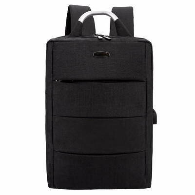 

Backpack Unisex Large Capacity Student Computer Bag With USB Charging Jack Top Handheld Black Gray Blue 3 Colors Wear-resistant