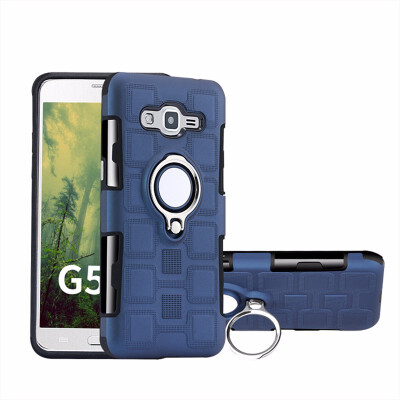 

SHS Phone Case For Samsung Galaxy G530J2 PrimeJ7 Max Luxury Armor Ring Bracket Silicon TPU Lattice texture Protection