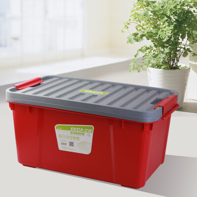 

Billion high EKOA large capacity storage box clothing toy storage box car storage box car storage box Yue moving red 50L