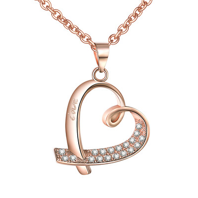 

Yoursfs Heart Necklace for Women Gold Plated Eternal Love Open Heart Pendant