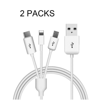 

3 In 1 Multi USB 24A Fast Charging Data Transmission Cable with USBType-CLighting Port Phone Charging Line